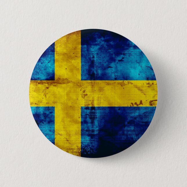 Schwedische Flagge Button (Vorderseite)