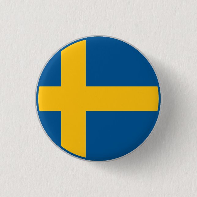 Schwedische Flagge Button (Vorderseite)