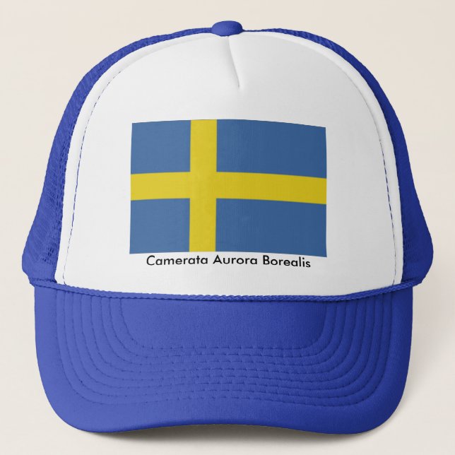 Schwedische Flagge, Camerata Aurora Borealis Truckerkappe (Vorderseite)