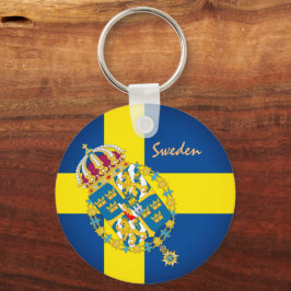Schwedische Flagge, Emblem & Schweden Urlaub / Spo Schlüsselanhänger