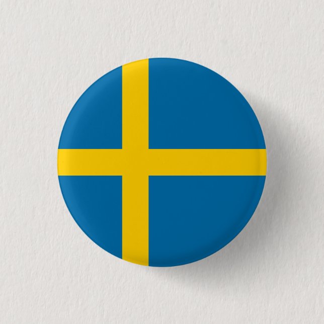 Schwedische Flagge, Flagge Schwedens Button (Vorderseite)