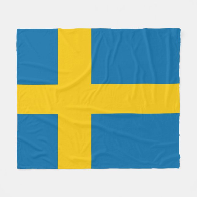 Schwedische Flagge Fleecedecke (Vorderseite (Horizontal))