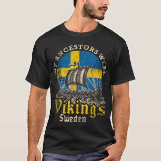 Schwedische Flagge für das schwedische Wikingschif T-Shirt