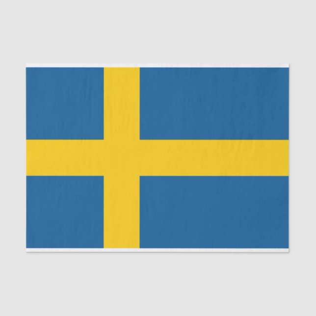 Schwedische Flagge für Packpapier Seidenpapier (Vorderseite)