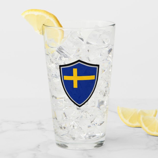Schwedische Flagge Glas (Vorderseite Ice)
