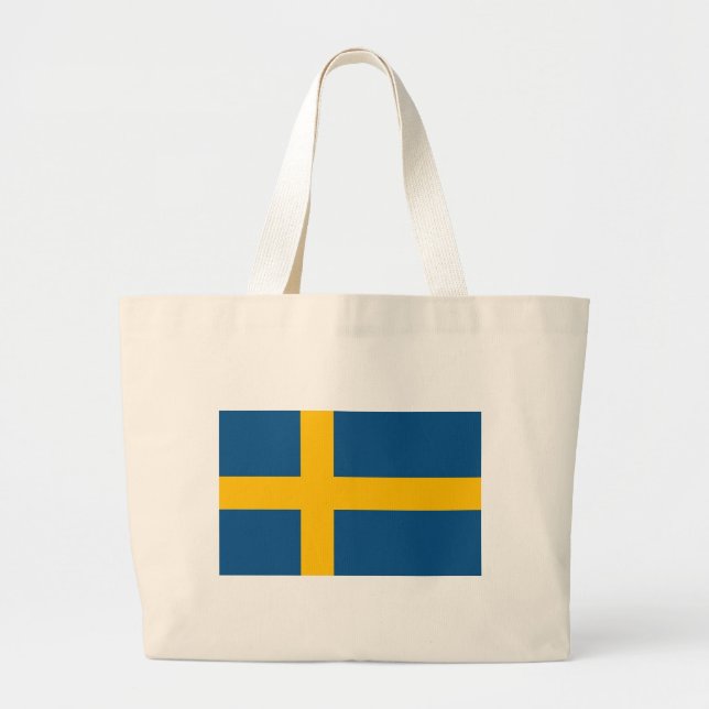 Schwedische Flagge Jumbo Stoffbeutel (Vorne)