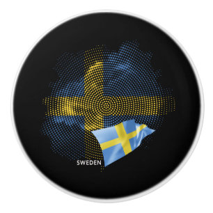Schwedische Flagge Keramikknauf