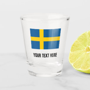 Schwedische Flagge kundenspezifischen Trinkens Schnapsglas