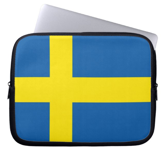 Schwedische Flagge Laptopschutzhülle (Vorderseite)
