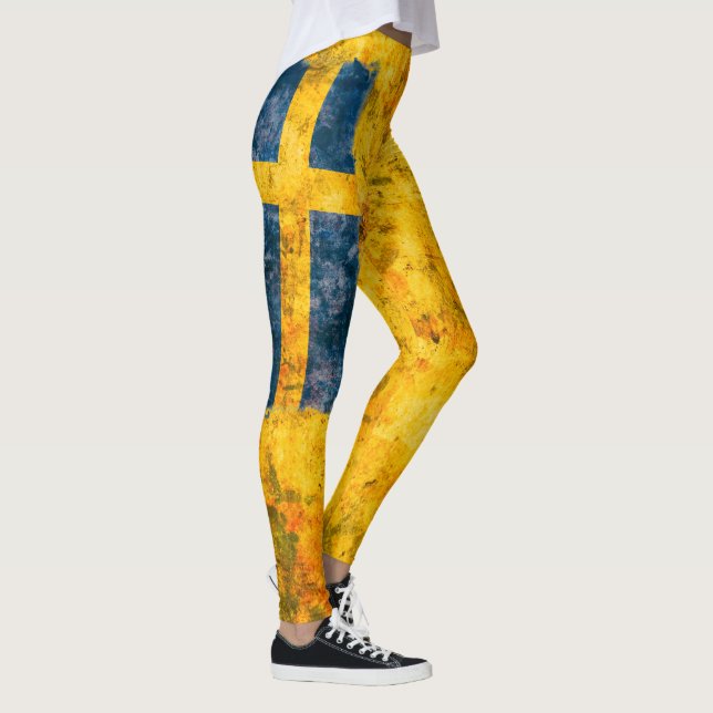 Schwedische Flagge Leggings (Rechts)