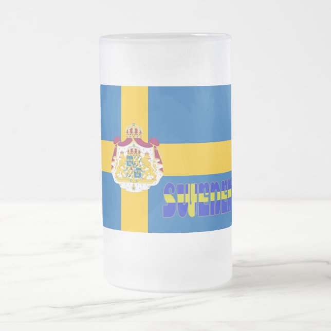 Schwedische Flagge Mattglas Bierglas (Mittel)
