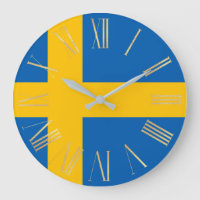 Schwedische Flagge mit römischen Goldnummern