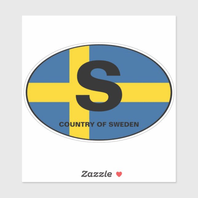 Schwedische Flagge Oval Ländercode Auto Aufkleber (Blatt)