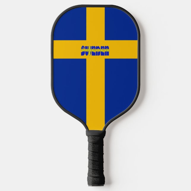 Schwedische Flagge Pickleball Schläger (Vorderseite)