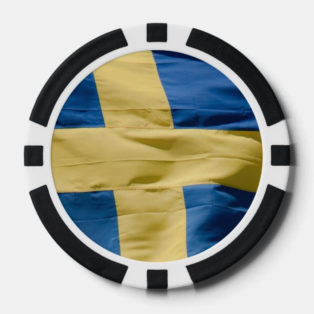 Schwedische Flagge Pokerchips (Vorderseite)