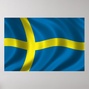 Schwedische Flagge Poster