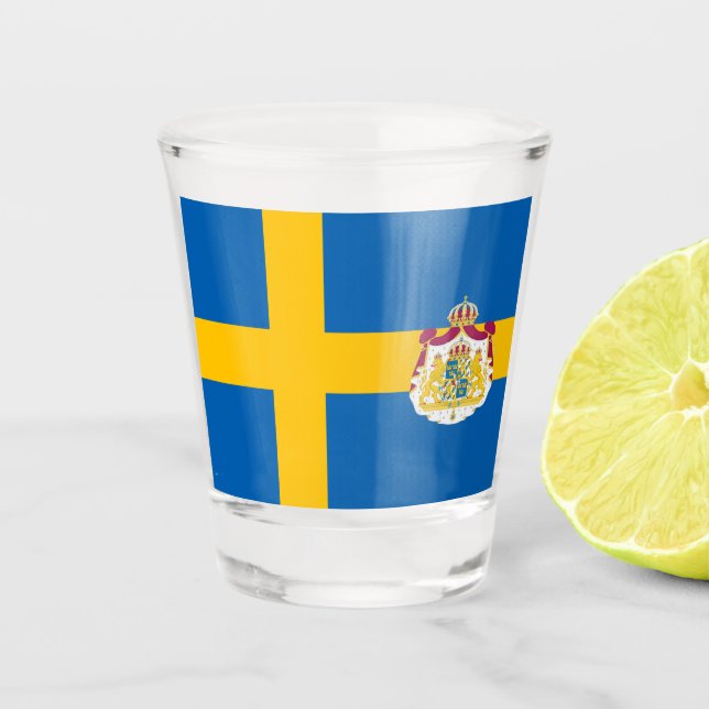 Schwedische Flagge Schnapsglas (Vorderseite)