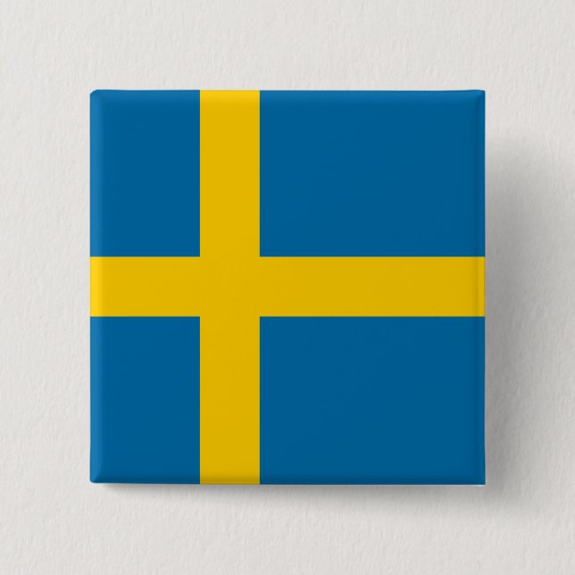 Schwedische Flagge (Schweden) 15 cm Platz Abzeiche Button (Vorderseite)