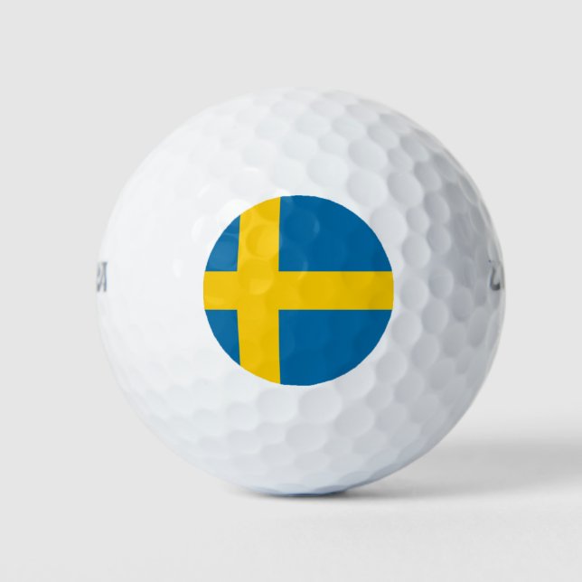 Schwedische Flagge (Schweden) Golfball (Vorderseite)