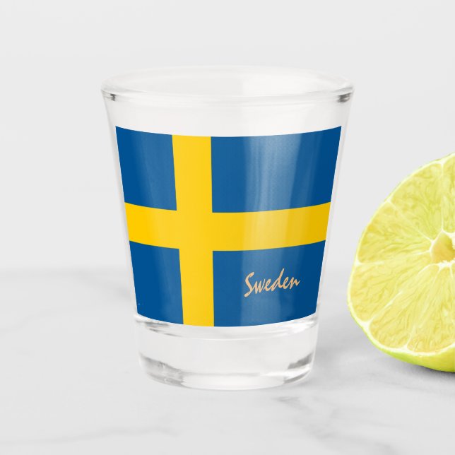 Schwedische Flagge & Schweden Land Patriot/sports  Schnapsglas (Vorderseite)