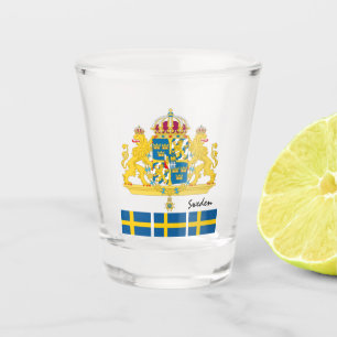 Schwedische Flagge & Schweden Land Patriot/sports  Schnapsglas