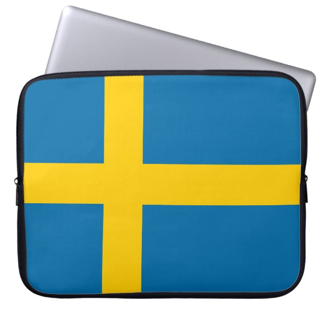 Schwedische Flagge (Schweden) Laptopschutzhülle (Vorderseite)