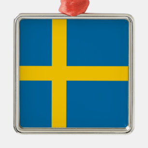 Schwedische Flagge (Schweden) Ornament Aus Metall