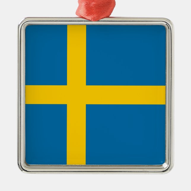 Schwedische Flagge (Schweden) Ornament Aus Metall (Vorne)