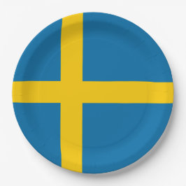 Schwedische Flagge (Schweden) Pappteller