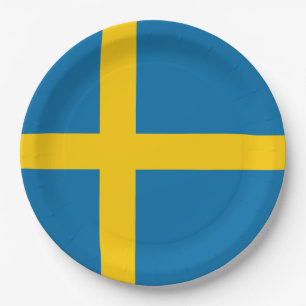 Schwedische Flagge (Schweden) Pappteller
