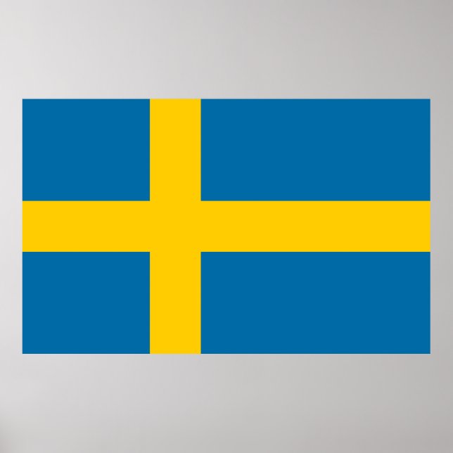 Schwedische Flagge (Schweden) Poster (Vorne)