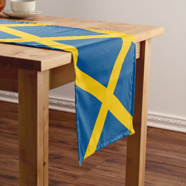 Schwedische Flagge - Schweden - Reisen, Urlaub/Spo Kurzer Tischläufer (Beispiel)