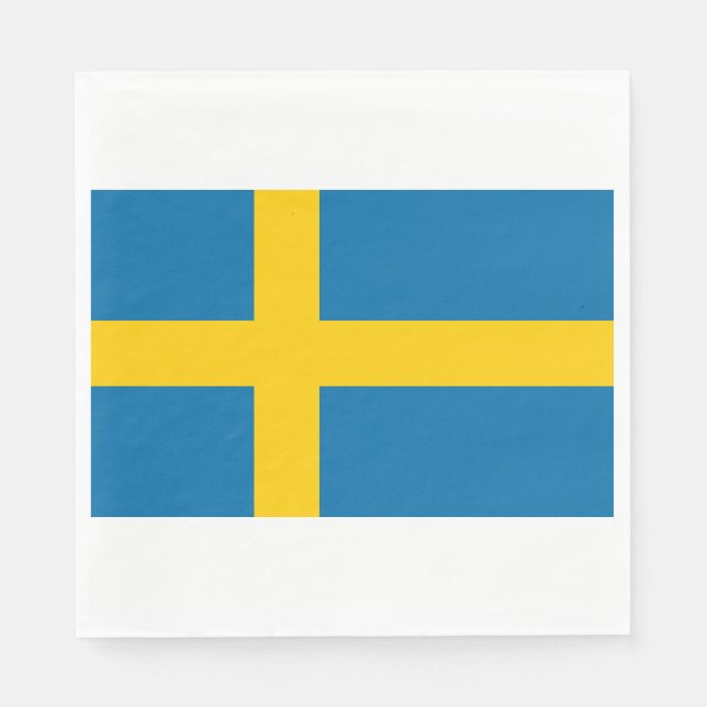Schwedische Flagge (Schweden) Serviette (Vorderseite)