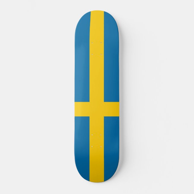 Schwedische Flagge (Schweden) Skateboard (Vorderseite)