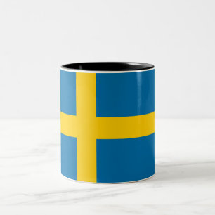 Schwedische Flagge (Schweden) Zweifarbige Tasse