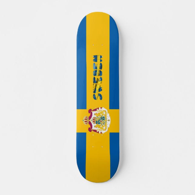 Schwedische Flagge Skateboard (Vorne)