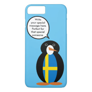 Schwedische Flagge Sprechende Ms. Penguin Personal Case-Mate iPhone Hülle