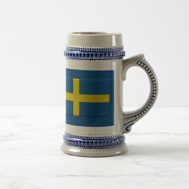 Schwedische Flagge Stein Bierglas (Rechts)