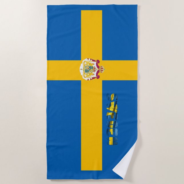 Schwedische Flagge Strandtuch (Vorderseite)