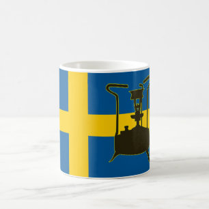Schwedische Flagge und Paraffin-Druckofen Tasse