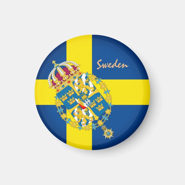 Schwedische Flagge - Urlaub, Reisen/Sport Magn Magnet (Vorne)
