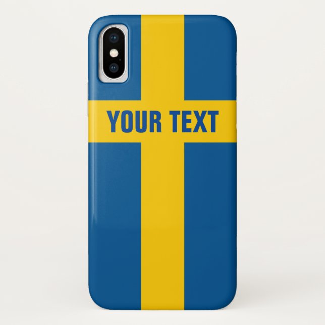 Schwedische Flagge von Schweden personalisiert Case-Mate iPhone Hülle (Rückseite)