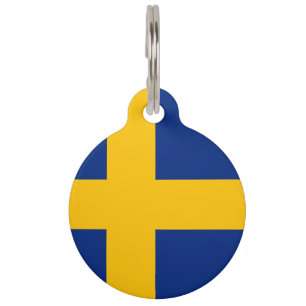 Schwedische Flagge-Wappen Haustiermarke