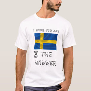 Schwedische-Flagge-Wehende-Nationale-Stolz-Medaill T-Shirt