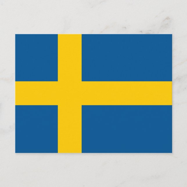 Schwedische Flagge - Zollpostkarten Postkarte (Vorderseite)