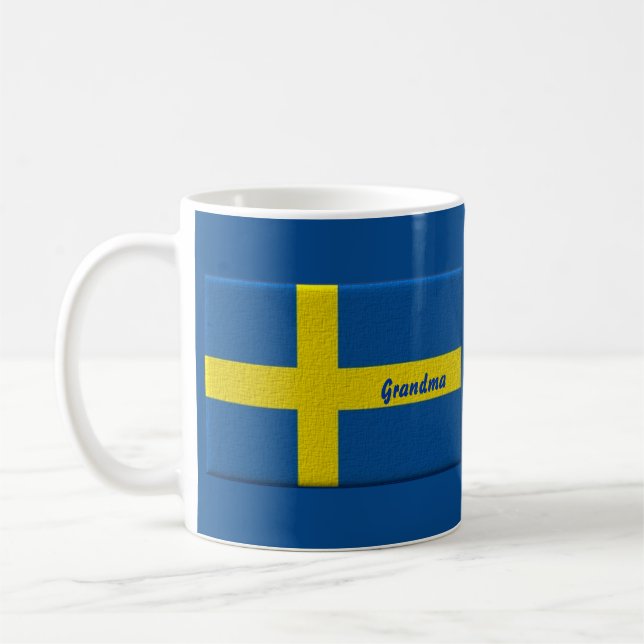 Schwedische Flaggen-Großmutter oder individueller Kaffeetasse (Links)