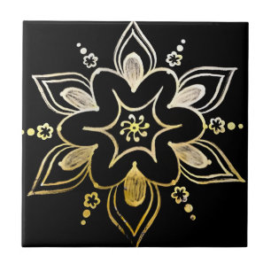 Schwedische Fliesen, moderne gelbe Blumen Fliese