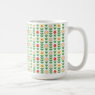 Schwedische Folk-Blume Retro Kaffeetasse