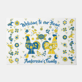 Schwedische Folk Dala Rooster Fußmatte