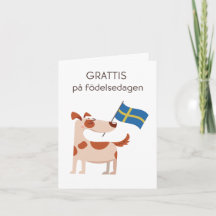 Schwedische Geburtstagskarte - Grattis på födelsed